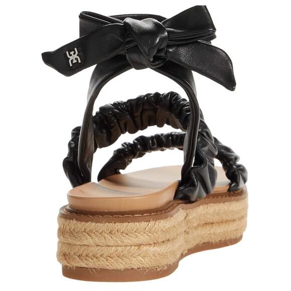 Sam Edelman Black leather lace-up ties Sandals - Picture 1 of 14